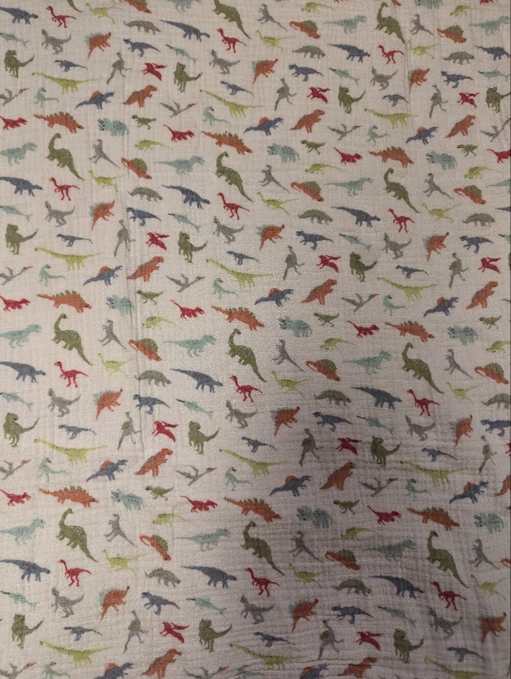 Hudson Baby 100% Cotton Dinosaur Swaddle Blanket 40" X 40" T-Rex Brontosaurus